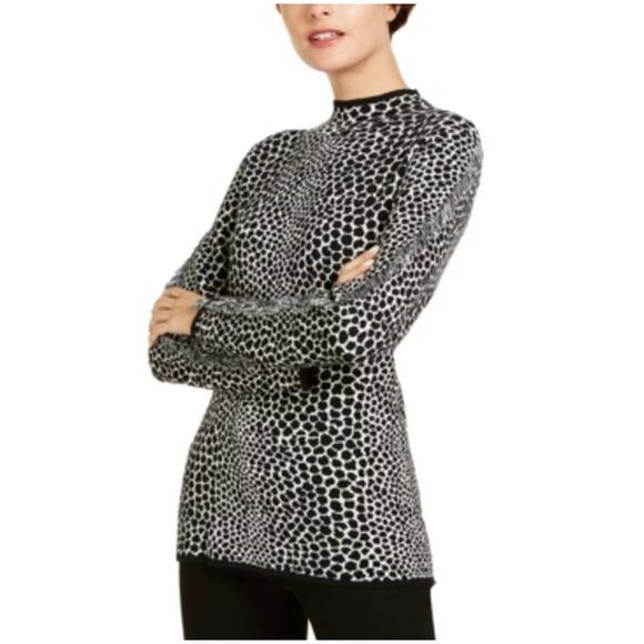 INC International Concepts Fringe-Trim Jaquard Sweater - Picture 1 of 6